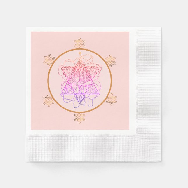 Guardanapo De Papel Rosa Elegante Jewish Star Paper Napkins (Frente)