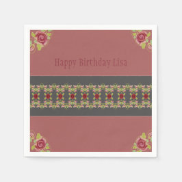 Guardanapo De Papel Rosa Floral