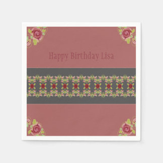 Guardanapo De Papel Rosa Floral