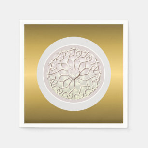 Guardanapo De Papel Rosa Geométrico Dourado Padrão de Coração de AMOR