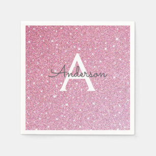 Guardanapo De Papel Rosa Glitter Name