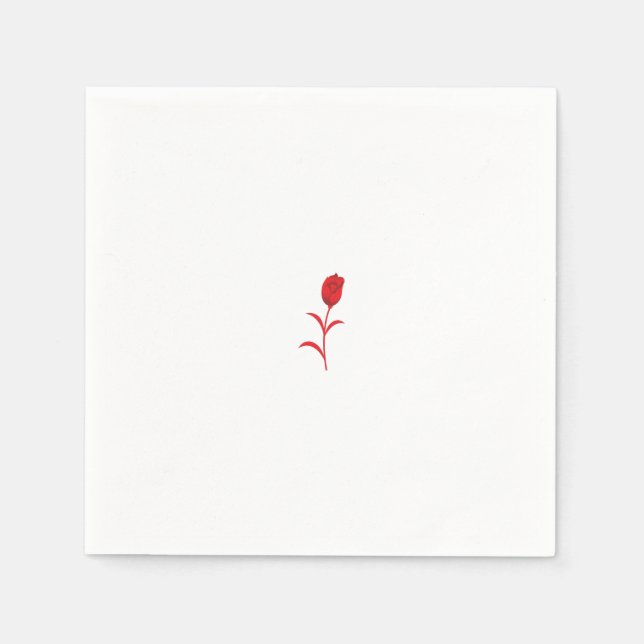 Guardanapo De Papel Rosa Madder, Lava Vermelho, Design floral (Frente)