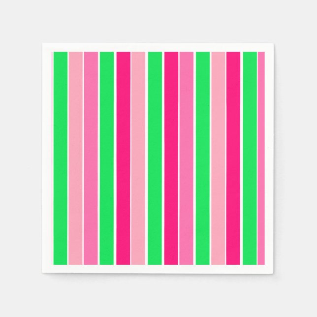 Guardanapo De Papel Rosa Negrito e Faixa Verde (Frente)