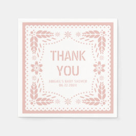 Guardanapo De Papel Rosa papel picado Obrigado Chá Garota