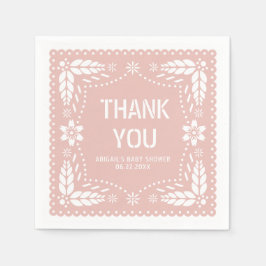 Guardanapo De Papel Rosa papel picado Obrigado Chá Garota