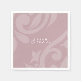 Guardanapo De Papel Rosa Pastel Damask Casamento Clássico Elegante