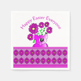 Guardanapo De Papel Rosa Púrpura E Branco