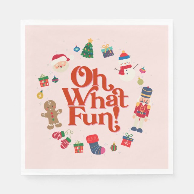 Guardanapo De Papel Rosa Que Grande Decência De Mesa De Natal (Frente)