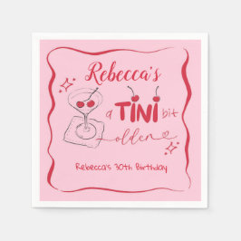 Guardanapo de papel rosa retro cereja tini um pouc
