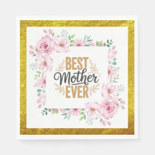 Guardanapo De Papel Rosa Rosa Mãe Dia das Mães Eu Melhor Mãe de Todos