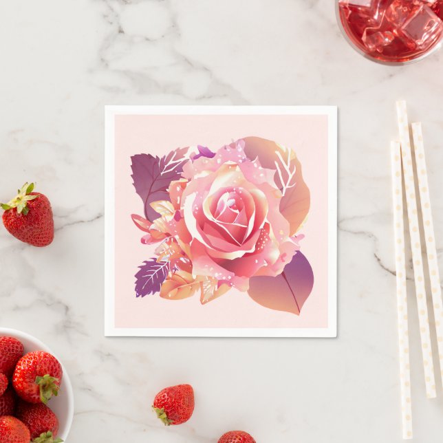 Guardanapo De Papel Rosa Rosa Rosa Rosa Bela Solteiro (Insitu)