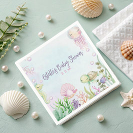 Guardanapo De Papel Rosa sob o Chá de fraldas do mar Nápoles