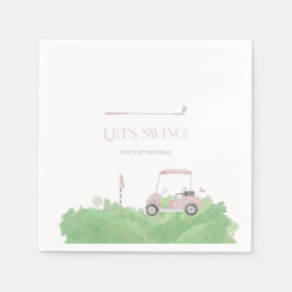 Guardanapo De Papel Rosa, vamos empatar Golf Aniversário