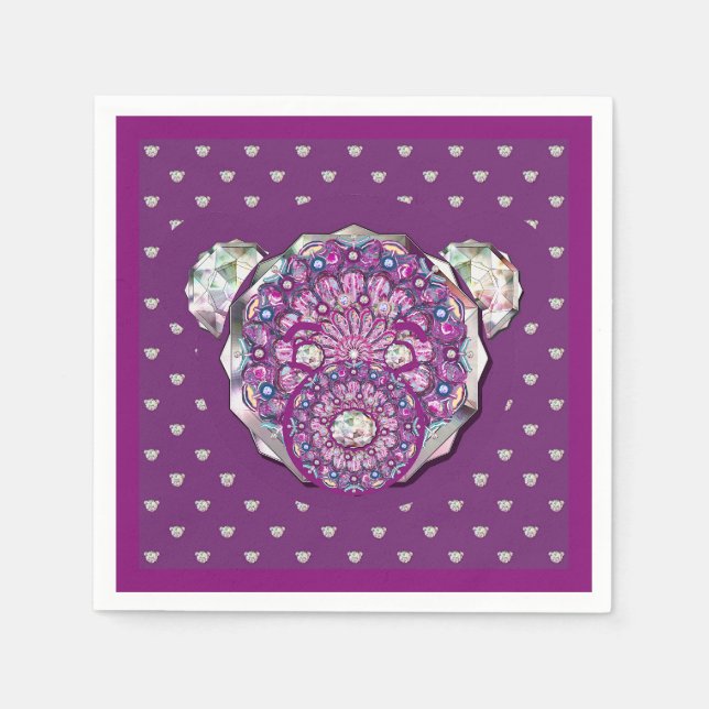 Guardanapo De Papel Rosace azul ou vermelho para bebê&criança (Frente)