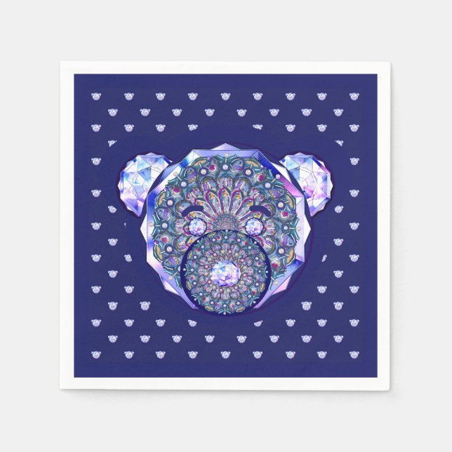 Guardanapo De Papel Rosace azul ou vermelho para bebê&criança (Frente)