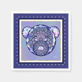 Guardanapo De Papel Rosace azul ou vermelho para bebê&criança