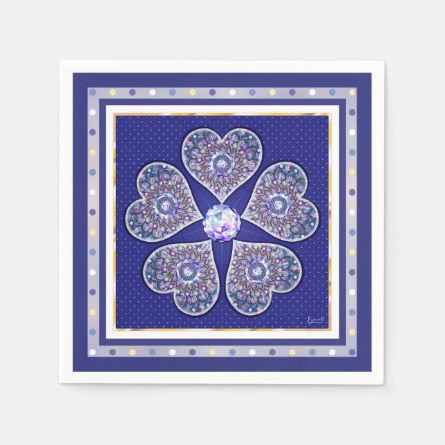 Guardanapo De Papel Rosace azul ou vermelho para bebê&criança (Frente)