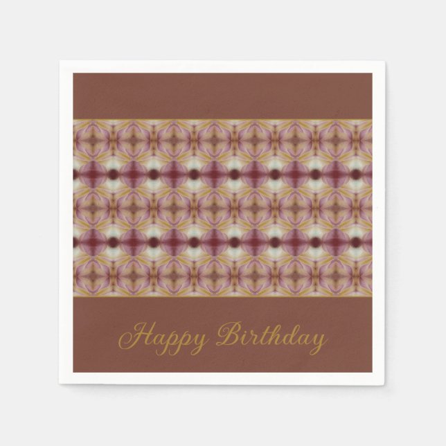 Guardanapo De Papel Rosado Rosa E Dourado (Frente)