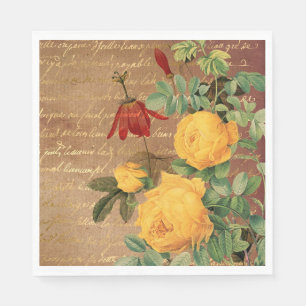 Guardanapo De Papel Rosas Amarelas Vintage