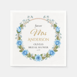 Guardanapo De Papel Rosas Azuis Elegantes e Respiração do Bebê