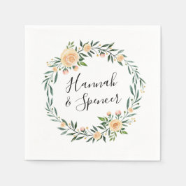 Guardanapo De Papel Rosas Bege | Casamento Personalizado