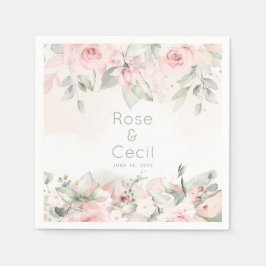 Guardanapo De Papel Rosas Brancos Casamento Cocktail Napkins