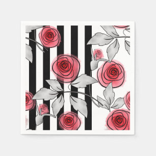Guardanapo De Papel Rosas de Aquarela