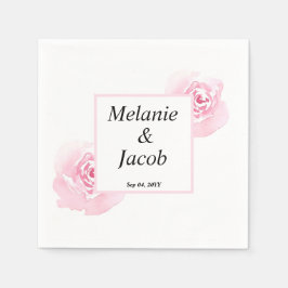 Guardanapo De Papel Rosas de Aquarela Rosa