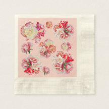 Rosas de Aquarela Rosa Cocatail Napkins