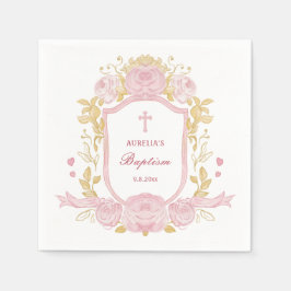 Guardanapo De Papel Rosas De Aquarelas Crest Baptism