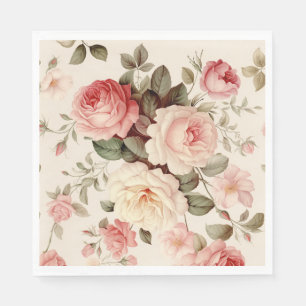 Guardanapo De Papel Rosas de Inglês Elegante Rosa
