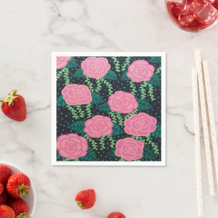 Guardanapo De Papel Rosas de Lixo Rosa