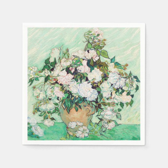 Guardanapo De Papel Rosas de Vincent van Gogh (Frente)