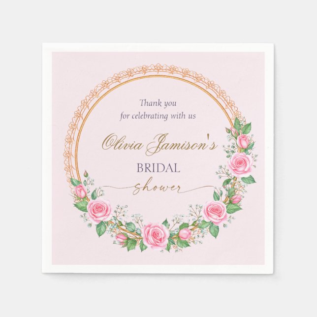 Guardanapo De Papel Rosas e bébé da respiração Bridal (Frente)