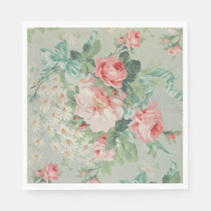 Guardanapo De Papel rosas e Tecidos britânicos de 1890