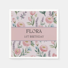 Guardanapo De Papel Rosas e Tulipas Florais de Pastel Soft Personaliza
