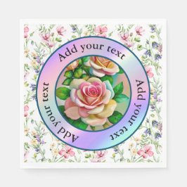 Guardanapo De Papel Rosas Elegância Pastas de Aquarelas cor-de-rosa e