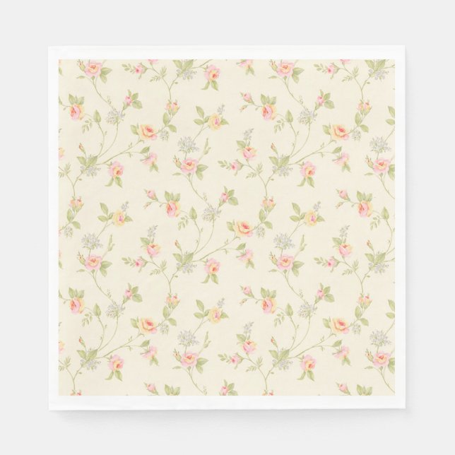 Guardanapo De Papel Rosas Elegante (Frente)