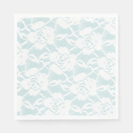 Guardanapo De Papel Rosas Florais de Renda Branca Menta