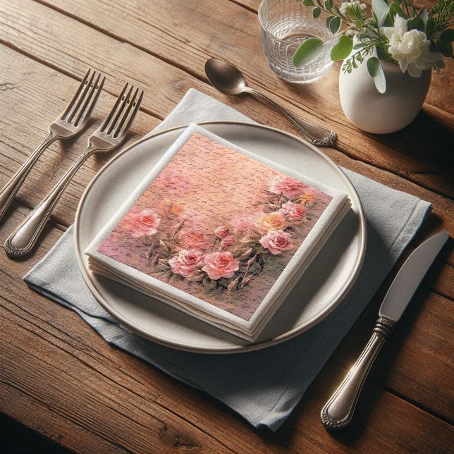 Guardanapo De Papel Rosas Florais - Decoupage Anterior de Escrita Manu (Criador carregado)