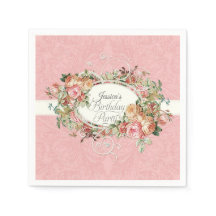Rosas Florais Vintage Blush w Festa de aniversário