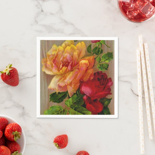 Guardanapo De Papel Rosas flóricos Fragmentos de papel (Insitu)