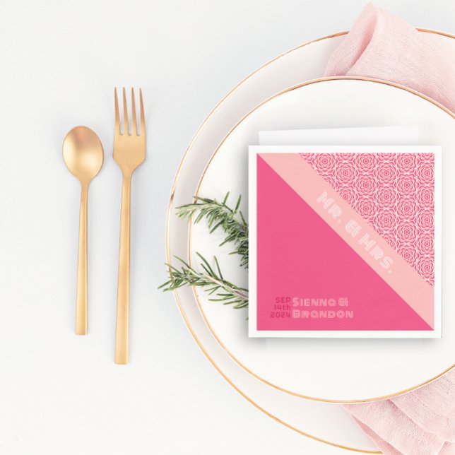 Guardanapo De Papel Rosas Geométricos Casamento Vermelho Napkins (Criador carregado)