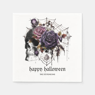 Guardanapo De Papel Rosas góticos simples e festa de Halloween do crân