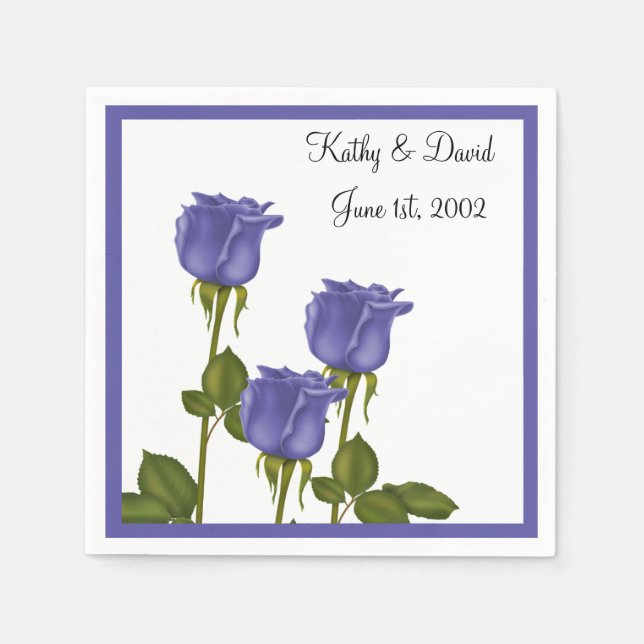 Guardanapo De Papel Rosas Indigo (Casamento) (Frente)