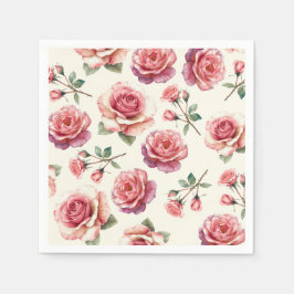 Guardanapo De Papel Rosas Pink Desbotadas Para Sempre