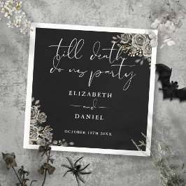 Guardanapo De Papel Rosas Pretas E Brancas Casamento Floral Gótico