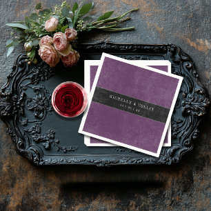 Guardanapo De Papel Rosas Pretos Góticos Raven e Negra Casamento Roxo