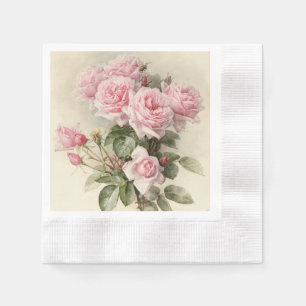 Guardanapo De Papel Rosas românticos do Victorian do vintage