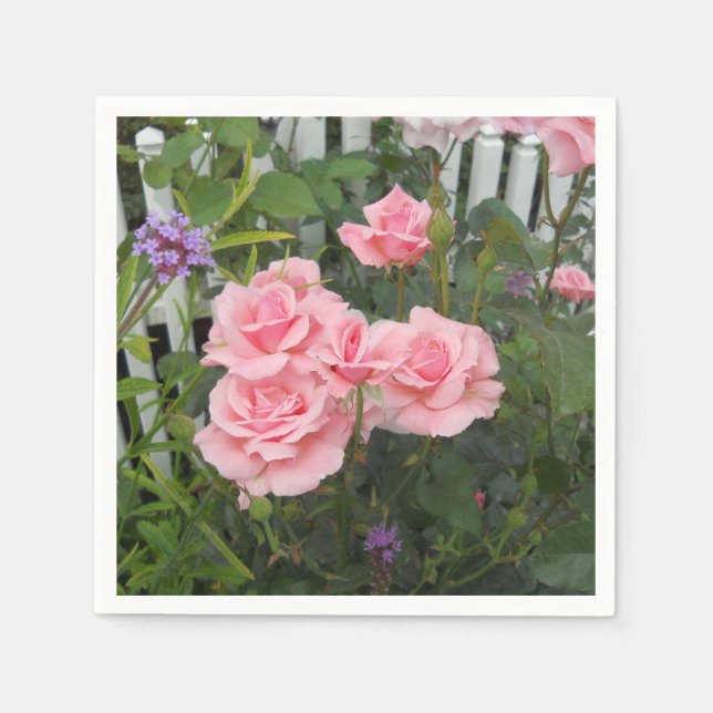 Guardanapo De Papel Rosas Rosa (Frente)